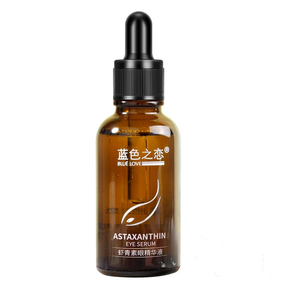 BLUE LOVE 1PC Astaxanthin Eye Serum - Reduces Dark Circles & Puffiness, Anti-Aging Formula Targets Wrinkles, Hydrating for Puffy Bags, Fast Absorbing & Moisturizing