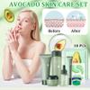 10 Pcs Avocado Skin Care Set with Facial Cleanser,Toner,Face Serum,Face Cream,Eye Cream,Moisturizing Lip Balm,Under Eye Patch and Lip Mask,Hydrating Face Sheet Masks Skin Care Facial Kit for Women view 2