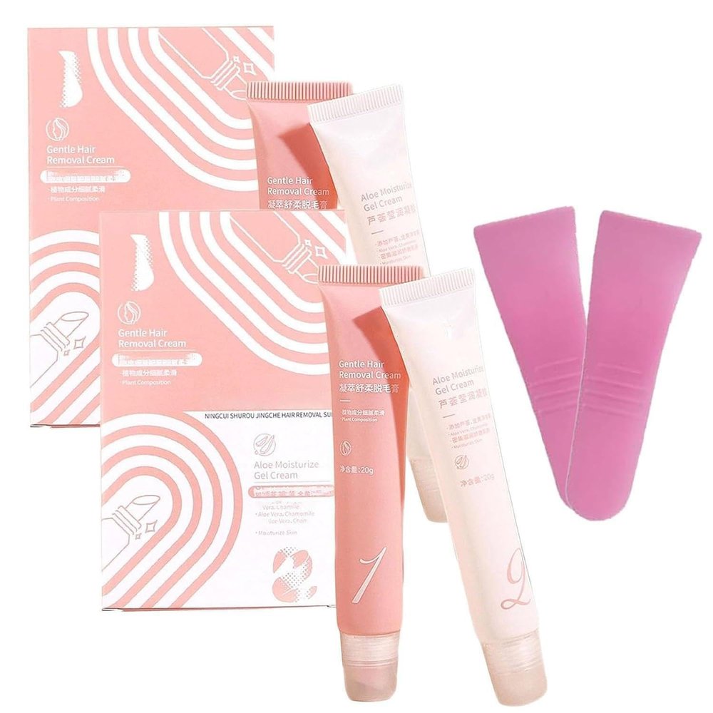 Hair Removal Cream Kit, Facial Hair Removal Cream, 5 Minute hair removal cream Kit, Lasting Smooth Skin, For Upper Lip, Chin, And Facial (2)