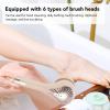 Electric Body Brush, 6 Heads 3 Speeds Detachable Rechargeable Water Proof Back Scrubber for Shower, Bath Brush Long Handle | Electric Scrubber Brush | Bath Scrubber for Home view 4