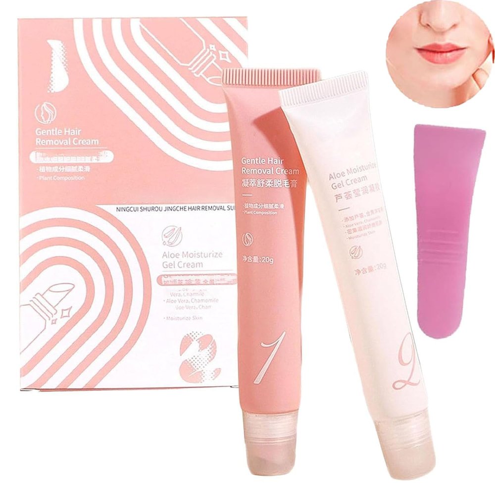 Hair Removal Cream Kit, Facial Hair Removal Cream, 5 Minute hair removal cream Kit, Lasting Smooth Skin, For Upper Lip, Chin, And Facial (1)