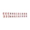 24Pcs Christmas Press on Nails Short Fake Nails Square Pink False Nails with Elk Cane Snowflake Design Glue on Nails Glossy Full Cover Acrylic Nails Xmas Stick on Nails for Women DIY Nail Decorations view 3