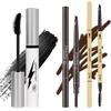 3pcs Silk Fiber Mascara,with eyebrow pencil,Eyebrow brush Natural Waterproof Smudge-Proof,All Day Exquisitely Long, Smudge-Proof (Dark Brown, Black) view 1