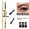 3pcs Silk Fiber Mascara,with eyebrow pencil,Eyebrow brush Natural Waterproof Smudge-Proof,All Day Exquisitely Long, Smudge-Proof (Dark Brown, Black) view 3