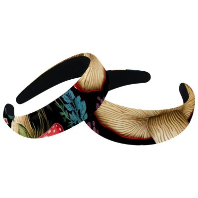 RODAILYCAY 2 Packs Headbands for Women Ladies, Mushroom Non Slip Makeup Headband Wide Top Turban Hair Bands Hoops for Shower