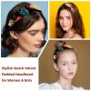 RODAILYCAY 2 Packs Headbands for Women Ladies, Mushroom Non Slip Makeup Headband Wide Top Turban Hair Bands Hoops for Shower view 2