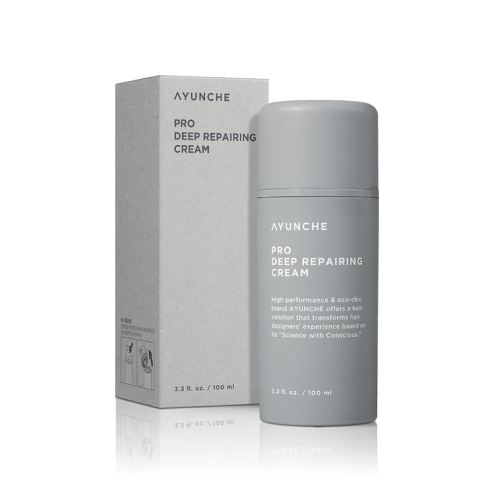 AYUNCHE Pro Deep Repairing Cream 3.3 fl. oz. | Hair Leave-in Conditioner | For Split ends and Damaged Hair | Deep Nourishing with Protein | Salon Quality
