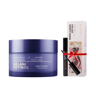 ABERA BELANI Retinol Night Cream For Women, Dark Spot Remover, Melasma Treatment, Reduce Fine Lines, Anti-Wrinkle, Anti-Aging Neck and Dcollet For Face (1 Box + Gift Eyelash Serum)