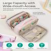 BAGSMART Toiletry Bag for Women, Wide-open Makeup Bag Organizer for Travel Essentials Travel-size, Water-resistant Large Capacity Cosmetic Bag for Accessories, Shampoo, Toiletries with Handle, Black view 2