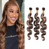 10 12 14 Inch Highlight Bundles Human Hair Fb30 Ombre Bundles Brown Body Wave Human Hair Bundles Real Unprocessed Brazilian Virgin Hair P1B30 Body Wave Bundles Wet And Wavy Human Hair Bundles view 1