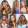 10 12 14 Inch Highlight Bundles Human Hair Fb30 Ombre Bundles Brown Body Wave Human Hair Bundles Real Unprocessed Brazilian Virgin Hair P1B30 Body Wave Bundles Wet And Wavy Human Hair Bundles view 2