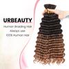 Boho Braids Human Hair Urbeauty Human Braiding Hair for Boho Knotless Braids Deep Wave Bulk Human Hair for Braiding Bohemian Curly Human Hair Brown with Highlights T4/30 Boho Braids/Twist/Locs 18in view 3