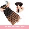 Boho Braids Human Hair Urbeauty Human Braiding Hair for Boho Knotless Braids Deep Wave Bulk Human Hair for Braiding Bohemian Curly Human Hair Brown with Highlights T4/30 Boho Braids/Twist/Locs 18in view 4