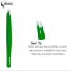 Tweezers for Women Facial Hair - Hand Filed & Aligned Precision Tweezers for Ingrown Hair Plucking - Non Slip Grip Slant Sharp Tweezers for Men (Green) view 2