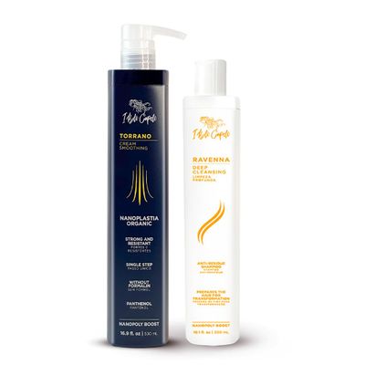 I Belli Capelli Torrano Keratin Hair Treatment Straightening in 1 Step, Formaldehyde Free-Nanoplastia Para Alisar Cabello 16.9Fl.oz (500ml) + Deep Cleansing Shampoo 10.1 fl.oz (300ml)