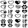 Temporary Dog Tattoo Symbols, Paws Hearts and LOVE view 1