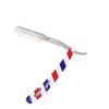 Didiseaon Red Blue White Stripe Manual Beard Shaver and Eyebrow Razor Bracket for Men Classic Design Safe Hair Salon Tool Included view 1