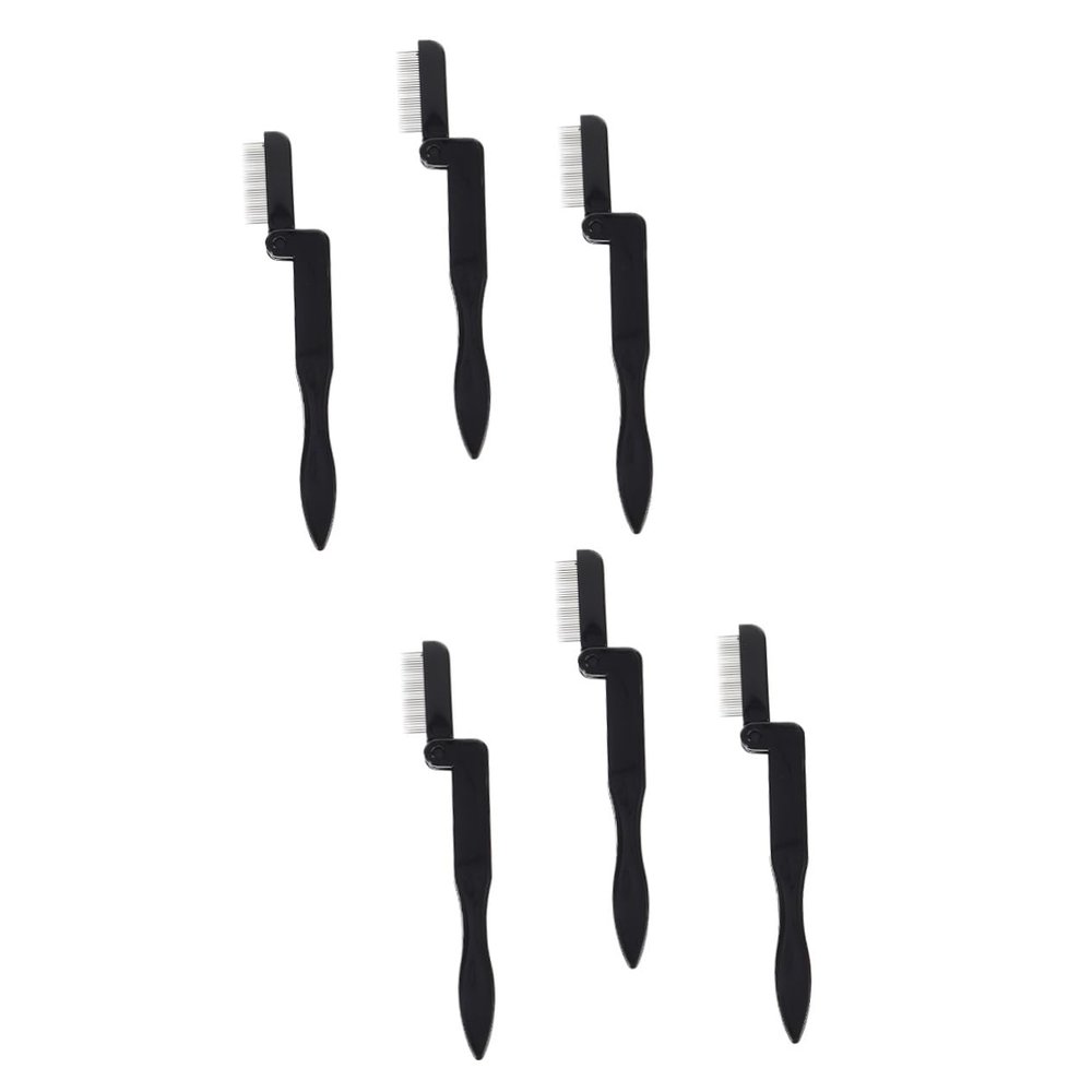 FRCOLOR 6pcs Single-sided Eyelash Brush Comb Folding Eyelash Tool Makeup Brush for Mascara Brow Comb Curler Separator Definer