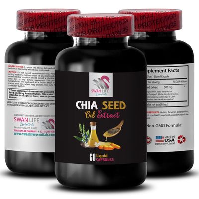 Chia Hair Care - CHIA Seed Oil Extract - Glow Enhancer, Rich Texture, Organic Beauty, Pure Ingredient, Natural Oil, Silky Finish, Lightweight Texture, Daily Care, Pure Hydration 1 Bottle 60 Capsules