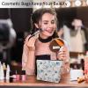 Kalygon Rose Blue Makeup Bags Makeup Organizer, Watercolor Floral Rose Peony Flax Toiletry Bags Travel Cosmetic Bag Makeup Purse Pouch Skincare Bag Wallet Bags For Women Female Mom Daughter view 2