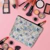 Kalygon Rose Blue Makeup Bags Makeup Organizer, Watercolor Floral Rose Peony Flax Toiletry Bags Travel Cosmetic Bag Makeup Purse Pouch Skincare Bag Wallet Bags For Women Female Mom Daughter view 3