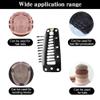 10pcs Chunni Clips With Safety Pins, 10-Teeth Hair Extension Snap Clip, Invisible Strong Wig Comb to Secure Headscarf, Dupatta Clips for Girls Women (Black) view 3
