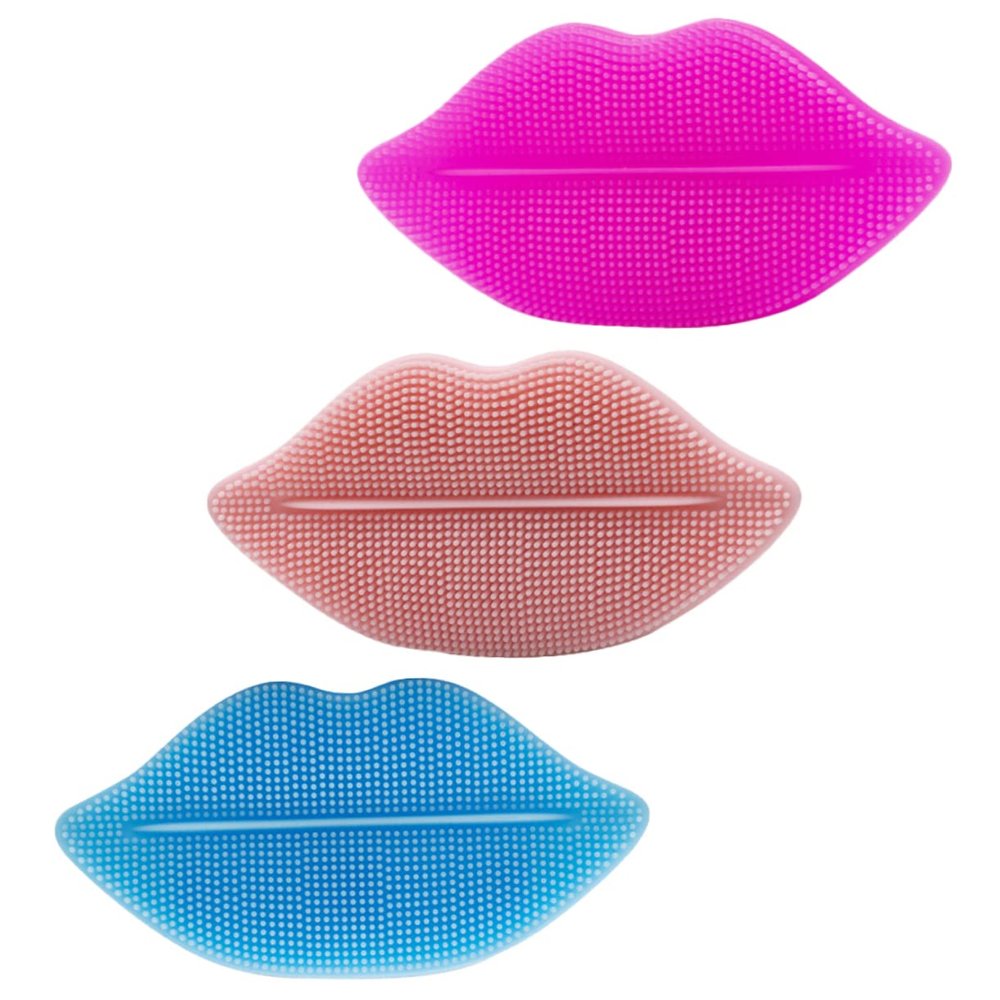 WOONEKY 3pcs Silicone Face Brush Women Facial Brush Handhold Cleansing Safe Makeup Remover Random Color