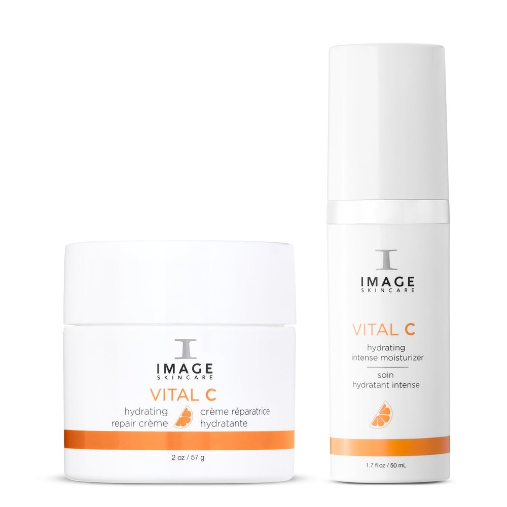 IMAGE Skincare VITAL C Daily Face Moisturizer and Night Cream Bundle, with VITAL C Hydrating Repair Crme and Intense Moisturizer