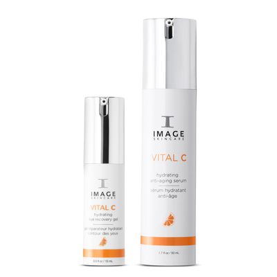 IMAGE Skincare VITAL C Hydrating Anti-Aging Face & Eye Serum Bundle, with VITAL C Hydrating Anti-Aging Face Serum and Hydrating Eye Recovery Gel