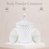3 Pcs Large Body Powder Puff and Container,Glass Reusable Box Crystal Case Jar with Soft Puff view 3