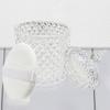 3 Pcs Large Body Powder Puff and Container,Glass Reusable Box Crystal Case Jar with Soft Puff view 4