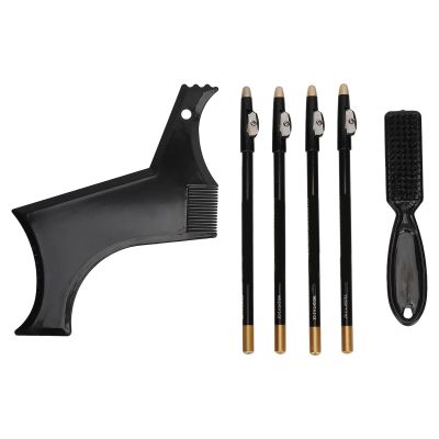 Beard Shaper, Professional Beard Shaping Tools with 4pcs Barber Pencil, Beard Template and Beard Brush, Beard Shape up Tool for Line Up & Edging, Gifts for Dad, Husband