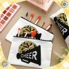 Cosblank 20 Pcs Cheer Makeup Bag Cheer Teams Gifts Canvas Makeup Case Cheerleader Teams Gifts Zipper Pouch for cheerleading Teammates Party Supplies(Black Gold) view 3