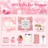 Gifts for Women Self Care Gifts Get Well Soon Gifts, Rose Relaxation Spa Gift Basket Sets with Luxury Flannel Blanket, Unique Mothers Day Mom Gifts Basket for Mom Wife Grandma Sister Friend view 2