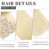 Rimoss Clip in Hair Extensions Real Human Hair - 180g 24 inch 7pcs, Bleach Blonde Color (#613) - Premium Soft Hair Extensions Real Human Hair Clip ins Straight for Women (24 Inch) view 3