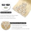 Rimoss Clip in Hair Extensions Real Human Hair - 180g 24 inch 7pcs, Bleach Blonde Color (#613) - Premium Soft Hair Extensions Real Human Hair Clip ins Straight for Women (24 Inch) view 4