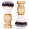 2 Pack Men Shaving Brush,Wet Shave Using Cream & Soap Synthetic Hair Tool with Hard Wood Handle Synthetic Travel Paint Brush for Men Valentine Gifts Hair Salon Tool Home(Brown,Classic) view 1