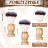 2 Pack Men Shaving Brush,Wet Shave Using Cream & Soap Synthetic Hair Tool with Hard Wood Handle Synthetic Travel Paint Brush for Men Valentine Gifts Hair Salon Tool Home(Brown,Classic) view 2