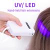 405nmLED Handheld hair Extension lamp Fast grafting hair invisible traceless UV hair extension lamp hair extension violet light,Home Salon Fast Curing Wig,Hair Extension UV (White) view 3