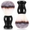 2 Pack Men Shaving Brush,Wet Shave Using Cream & Soap Synthetic Hair Tool with Hard Wood Handle Synthetic Travel Paint Brush for Men Valentine Gifts Hair Salon Tool Home(Black,Classic) view 1