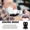 2 Pack Men Shaving Brush,Wet Shave Using Cream & Soap Synthetic Hair Tool with Hard Wood Handle Synthetic Travel Paint Brush for Men Valentine Gifts Hair Salon Tool Home(Black,Classic) view 3