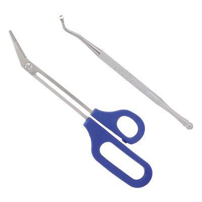 Vomeko Long Handled Toenail Scissors,For Thick Toe Nails,Handle Unique Design Ergonomic Cuticle Scissor Ingrown Toenail File for Elderly Pregnant Woman (L 47.24in Diameter)