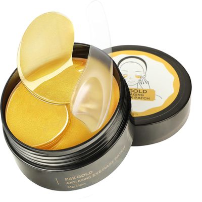 GUOYAOLIFU Under Eye Patch for Dark Circles and Puffy Eyes,Under Eye Masks Reduce Smooth Wrinkles and Under-eye Egg,Moisturizing Under Eye Pads For Women,24K Gold Eye Mask Patch-60 Pcs