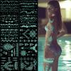 10 Sheets Blue Glow Temporary Tattoos Glow in the Dark Tattoo Kit Neck Clavicle Body Art Makeup In The Dark for Women Adults Arm Hands and Rave Festival Accessories view 1