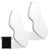 Molain 2Pcs Stainless Steel Gua Sha Facial Tools Metal Detail Gua Sha Stone Body Lymphatic Drainage Massager Face Guasha Face Sculpting Tool Skin Care with Gift Pouch Mother's Day Gifts view 1