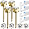 Nunpag 12 Pcs Ear Piercing Kit Disposable Ear Piercing Gun Kit with 4 Pcs 6 Prong Setting Cubic Zirconia Earrings Stud 316L Stainless Steel Easy to Use at Home Self Ear Piercer Gun Kit Tool view 1