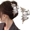 1Pcs Silver Bat Punk Metal Non-Slip Jaw Hair Claw Clips with Gems Design Strong Hold for Thin Hair - Halloween Accessories view 1