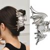 1Pcs Silver Bat Punk Metal Non-Slip Jaw Hair Claw Clips with Gems Design Strong Hold for Thin Hair - Halloween Accessories view 3
