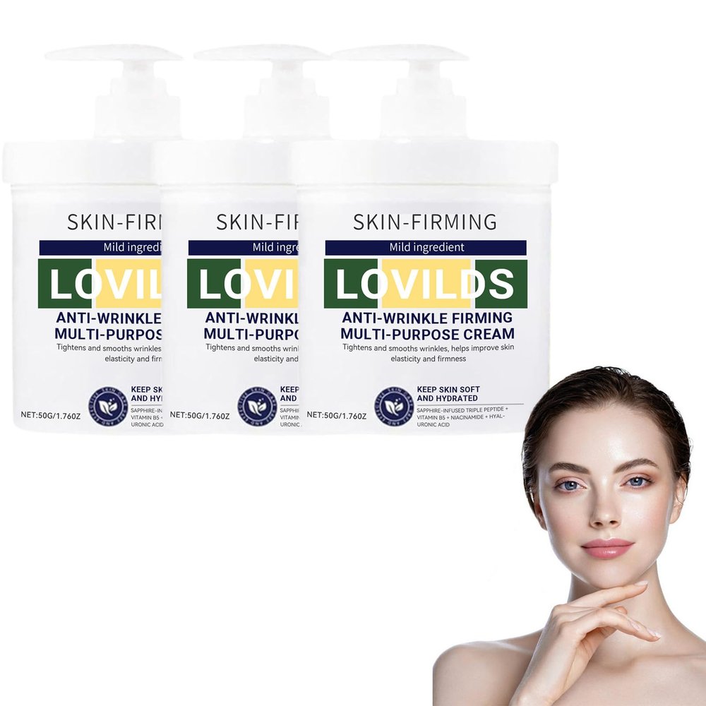 AEEHFENG Lovilds Skin Tightener, Advanced Firming & Wrinkle-Reducing Cream, Lovilds Skin Firming Rejuvenating Cream, Skin Firming, Moisturizing and Anti-Wrinkle for all Skin Types (3 Bottle)