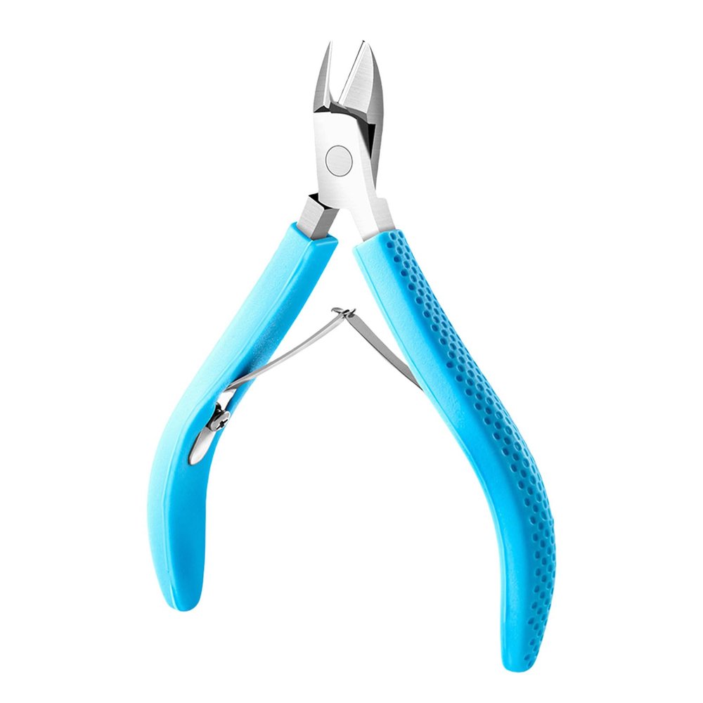 Cuticle Cutter With Ergonomic Rubber Handle Stainless Steel Comfortable Grip Nails Trimmer Full Jaw For Manicure